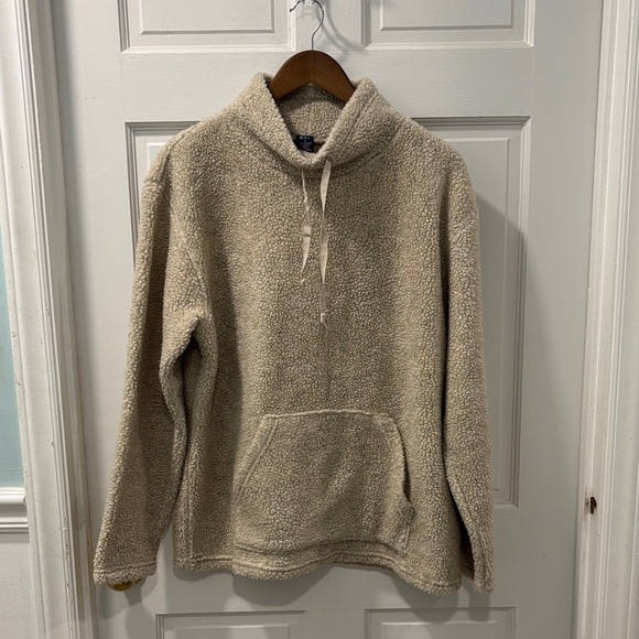 GAP Tops - Vintage GAP Teddy Sherpa Pullover Size Large Oatmeal Color Cozy Cabincore